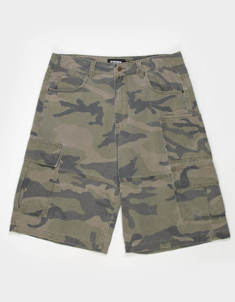 RSQ Mens Baggy Twill Cargo Jorts image number 2