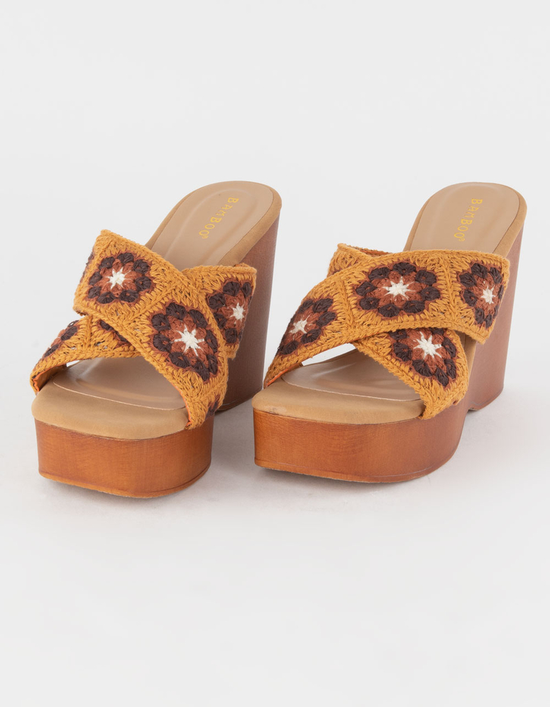 BAMBOO Crochet Womens Wedge Sandals image number 0