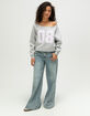FULL TILT Womens Off The Shoulder Number Sweatshirt image number 2