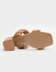 SODA Braided Womens Camel Block Heel Mules image number 3