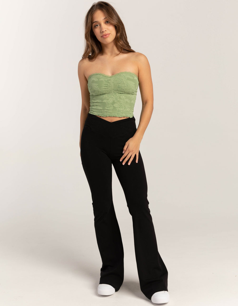 FULL TILT Seamless Lace Trim Textured Womens Tube Top image number 4