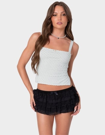 EDIKTED Kaia Polka Dot Tie Back Top Primary Image