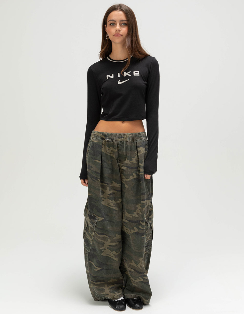 NIKE Sportswear Chill Knit Womens Slim Long Sleeve Cropped Tee image number 1