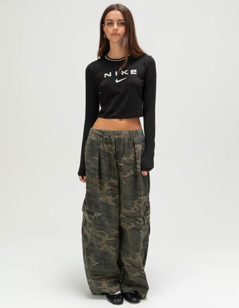 NIKE Sportswear Chill Knit Womens Slim Long Sleeve Cropped Tee Alternative Image