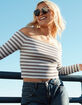 RSQ Womens Stripe Off The Shoulder Long Sleeve Top image number 5