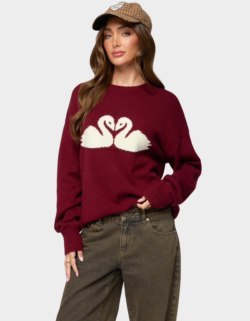 EDIKTED Swan Oversized Knit Sweater image number 0