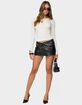 EDIKTED Crossover Grommet Faux Leather Mini Skirt image number 5