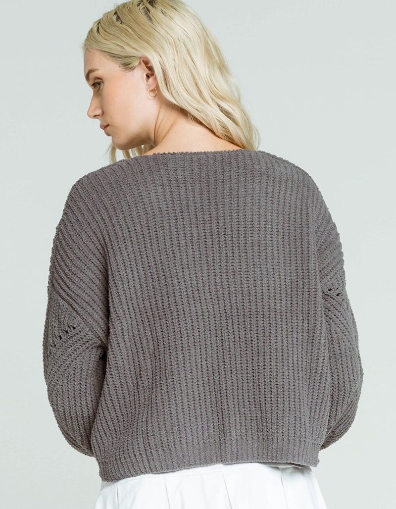 SKY AND SPARROW Transition Stitch Womens Charcoal Sweater image number 2