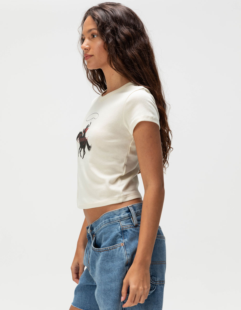 HOMEWURK I Love Cowboys Womens Baby Tee image number 2