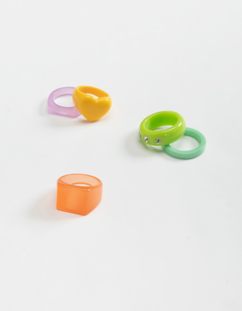 FULL TILT 5 Pack Heart Resin Ring Set image number 0
