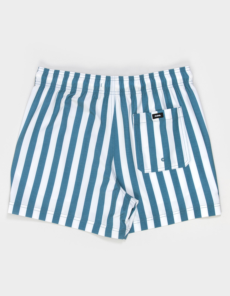 RSQ Mens Bold Stripe Swim Shorts - CADET