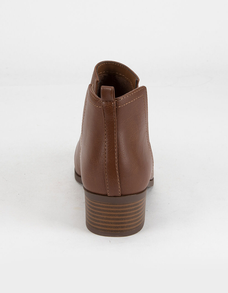 SODA Chop Out Low Womens Cognac Booties image number 3