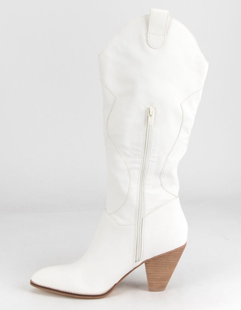 MI.IM Bohemian Western Tall Slouch Womens White Boots image number 2
