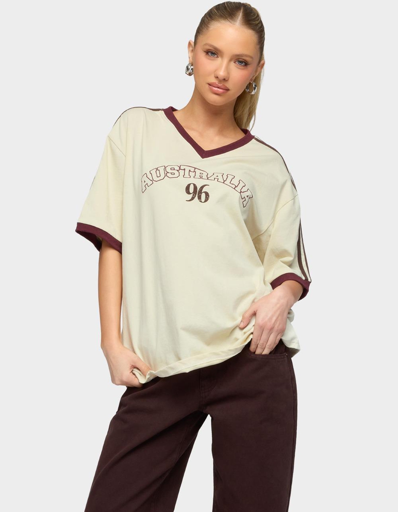 EDIKTED Australia 96 Contrast Oversized Tee image number 0