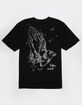 LA FAMILIA Prayer Hands Mens Rhinestone Boxy Tee image number 1