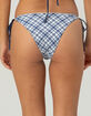 FULL TILT Plaid Textured Reversible Tie Side Cheeky Bikini Bottoms image number 4