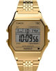 TIMEX T80 34mm Stainless Steel Digital Gold Bracelet Watch image number 1