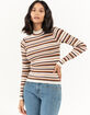 RSQ Womens Rib Stripe Mock Neck Pullover Sweater image number 2