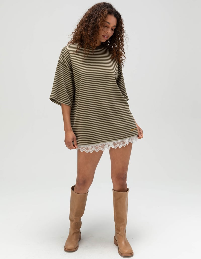 THRILLS Quinn Stripe Womens Oversized Tee image number 1