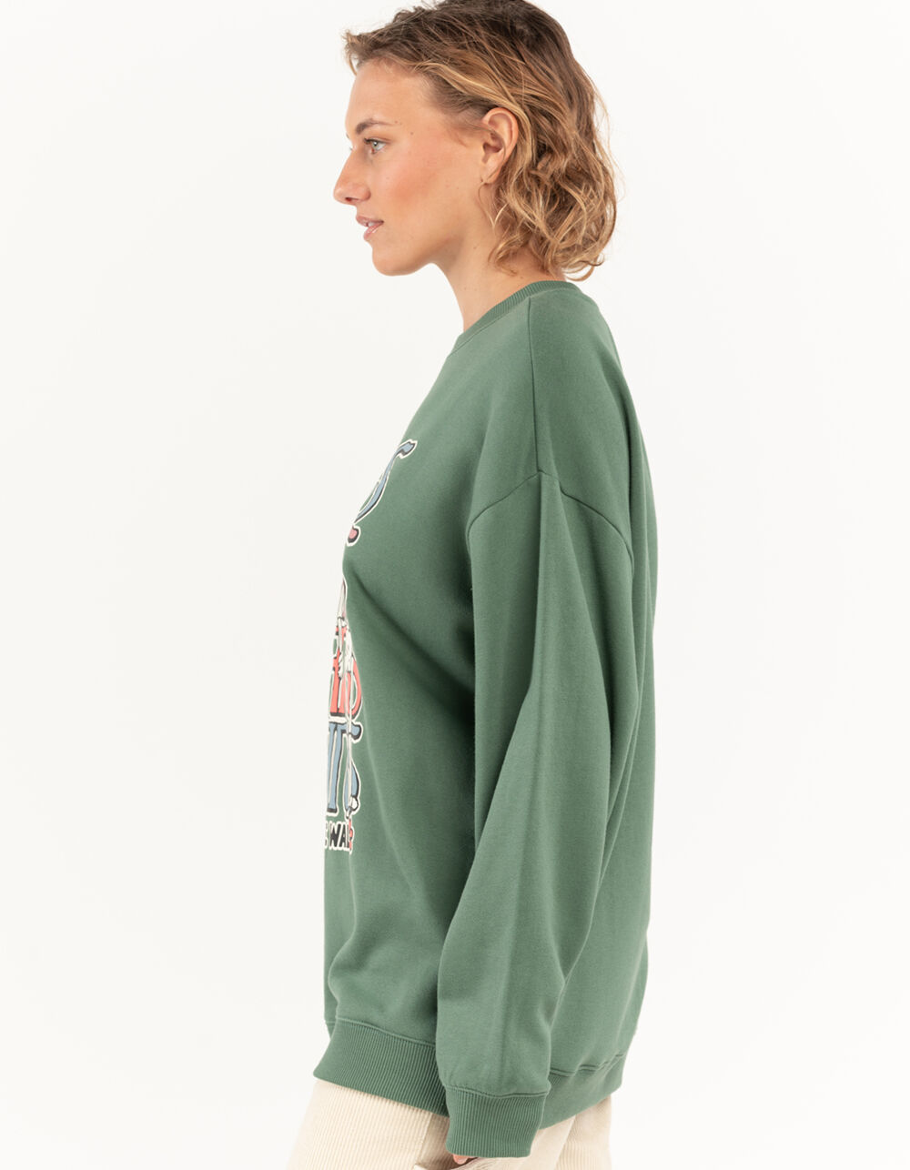 VANS Gem N Eyes Womens Oversized Crewneck Sweatshirt - SPRUCE | Tillys