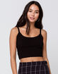 HEART & HIPS Ribbed Crop Womens Black Cami image number 1