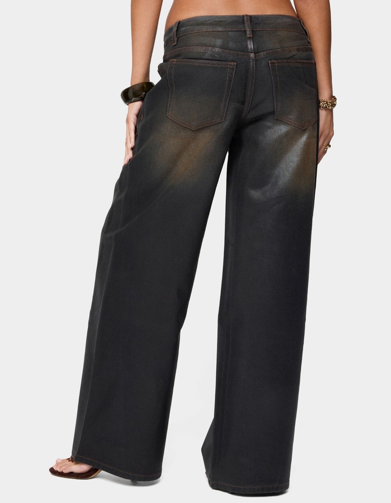 EDIKTED Oversized Mud Wash Low Rise Jeans image number 2