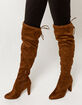 WILD DIVA Over The Knee Heeled Brown Womens Boots image number 2