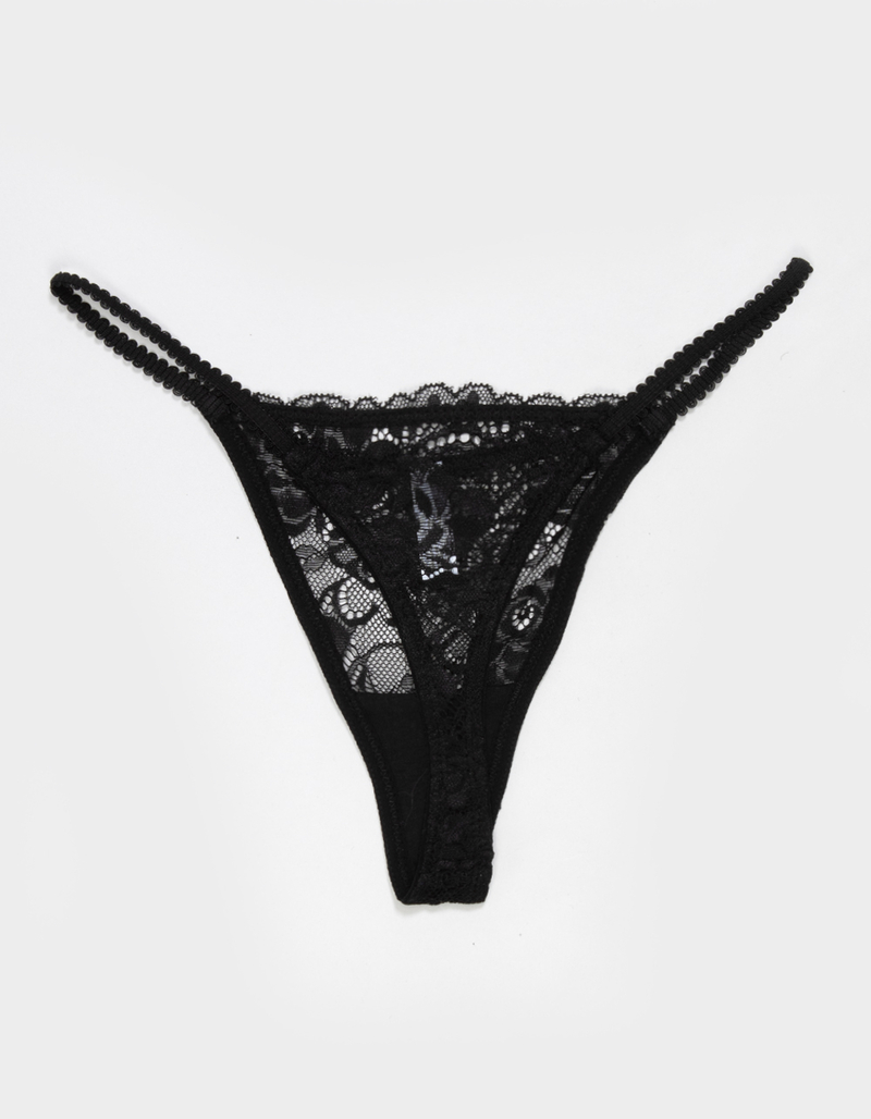 FULL TILT Floral Allover Lace Thong image number 0