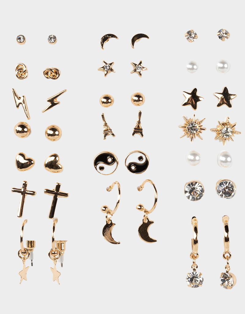 FULL TILT 20 Pack Cross/Paris Earring Set image number 0