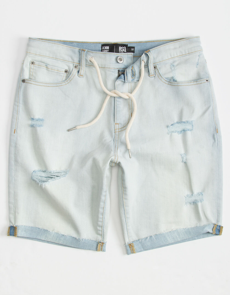 RSQ Destructed Cuffed Mens Denim Shorts image number 1