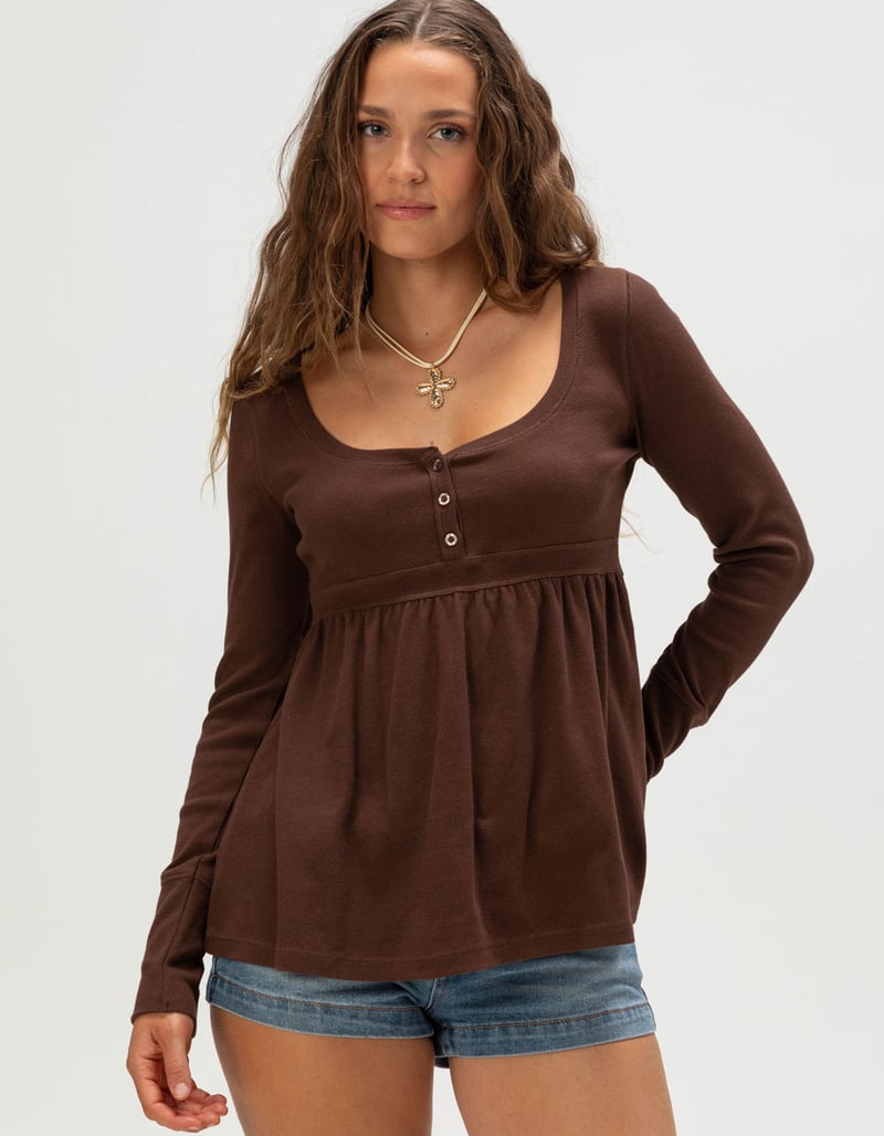 RSQ Womens Long Sleeve Babydoll Top image number 4