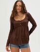 RSQ Womens Long Sleeve Babydoll Top image number 5