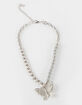FULL TILT Butterfly & Pearl Chain Necklace image number 1