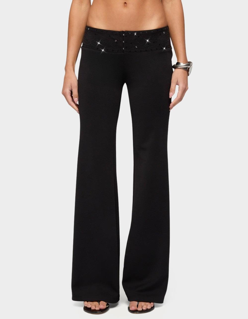 EDIKTED Katalia Sequin Flared Pants image number 0
