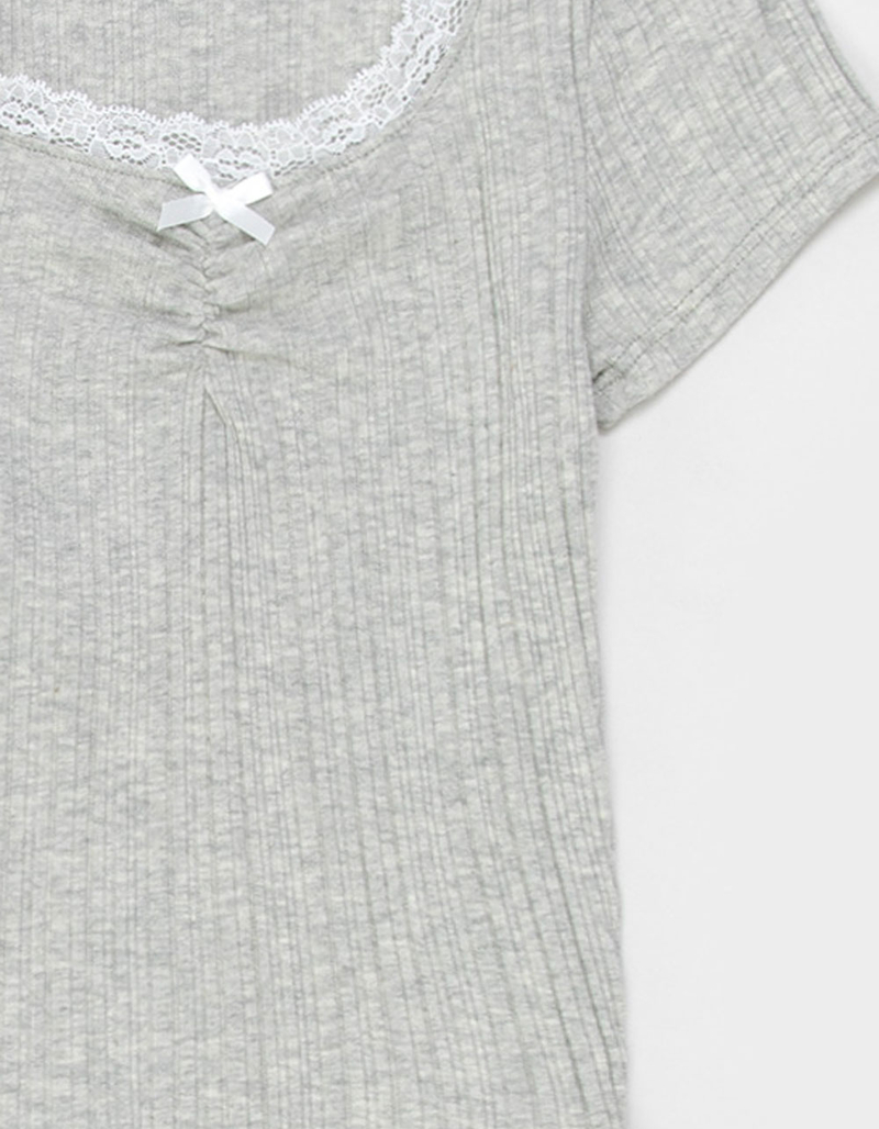RSQ Girls Cinch Lace Trim Top image number 1