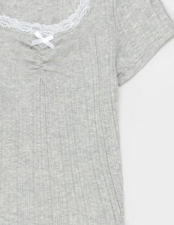 RSQ Girls Cinch Lace Trim Top Alternative Image
