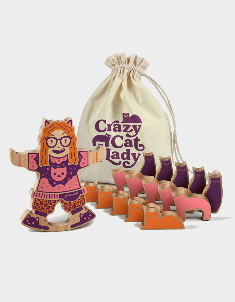 FRED & FRIENDS Crazy Cat Lady Wooden Stacking Game image number 0