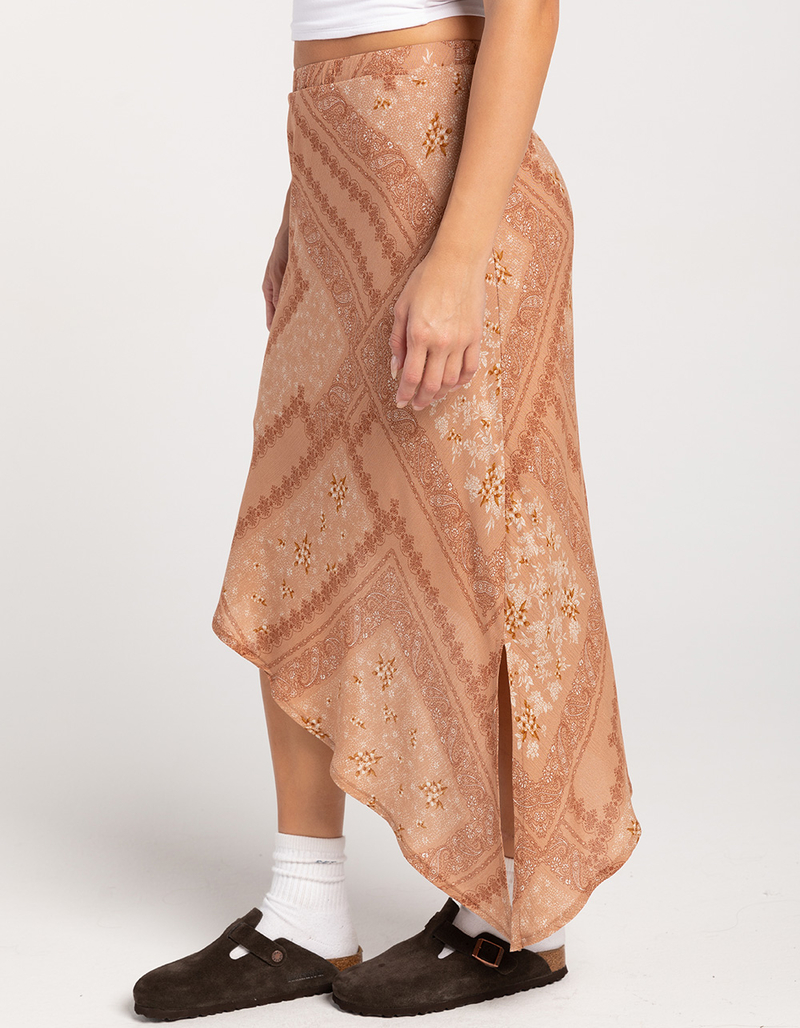 FULL TILT Low Rise Asymmetrical Womens Midi Skirt image number 2