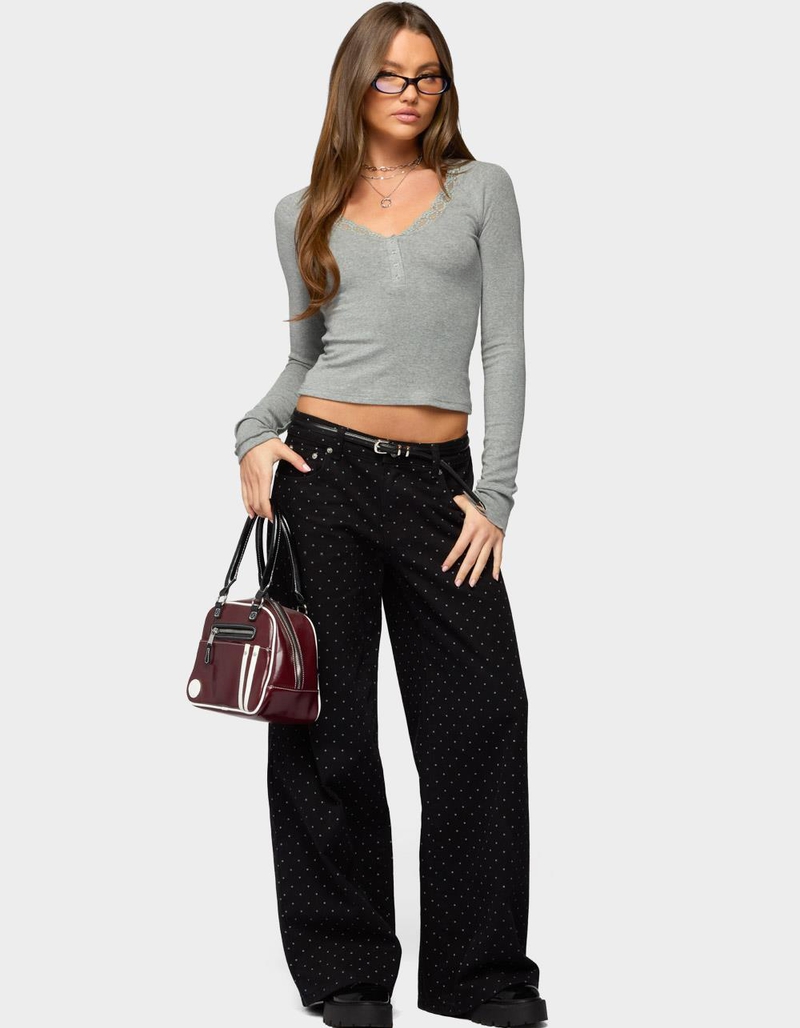 EDIKTED Shanah Lacey Henley Top image number 4