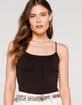 FULL TILT Shorter Seamless Womens Black Cami image number 1