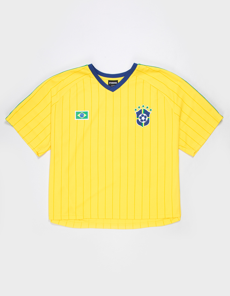 RSQ Mens Brazil Baggy Crop Soccer Jersey image number 4