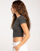 HEART & HIPS Ribbed Womens Crop Tee image number 2