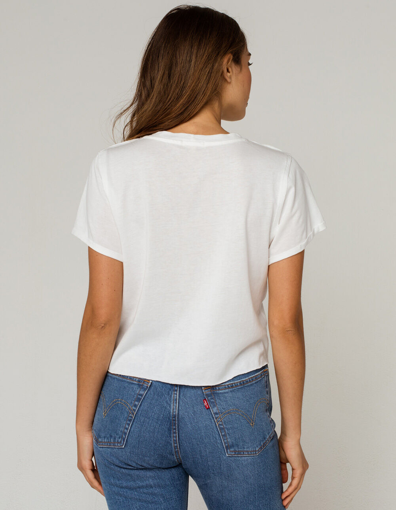 HEART & HIPS Raw Edge Womens White Tee image number 2
