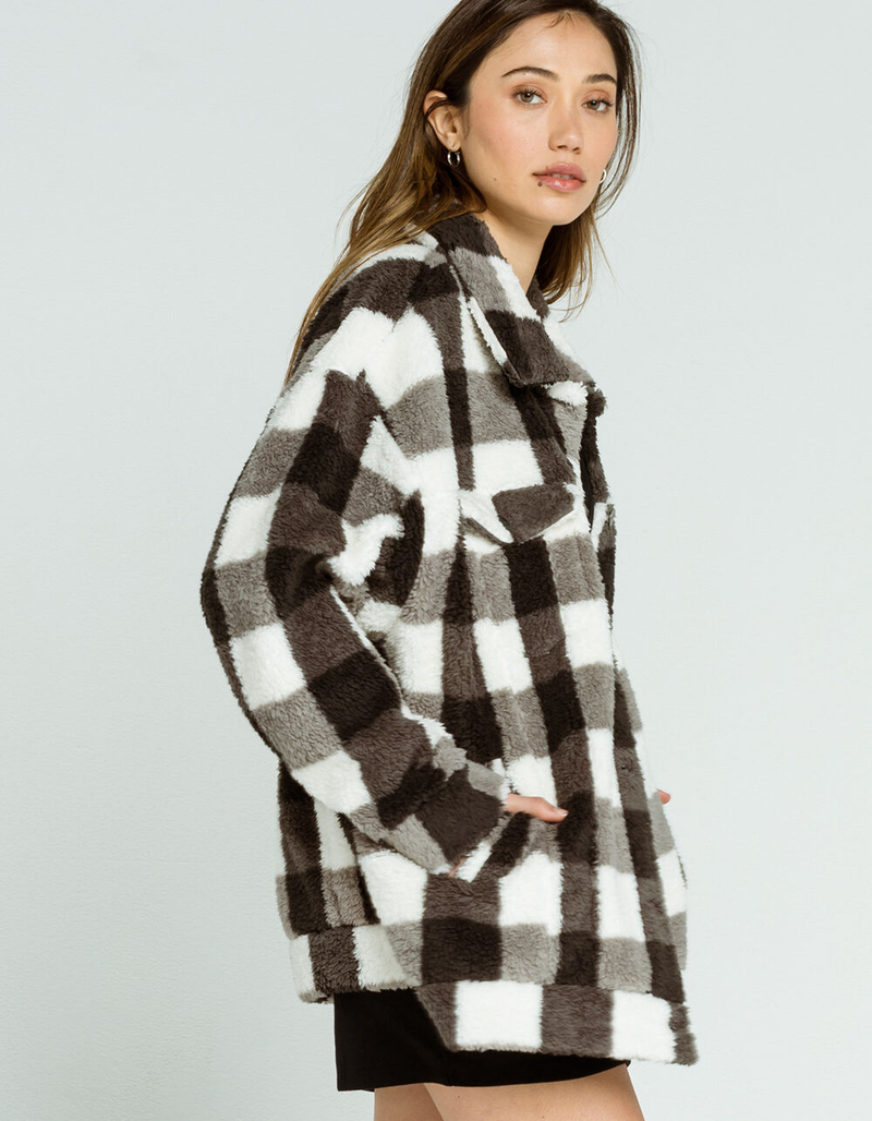 RVCA Buffy Womens Plaid Sherpa Jacket image number 1