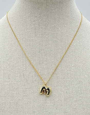 DO EVERYTHING IN LOVE 14K Gold Dipped M Initial Bubble Necklace Alternative Image
