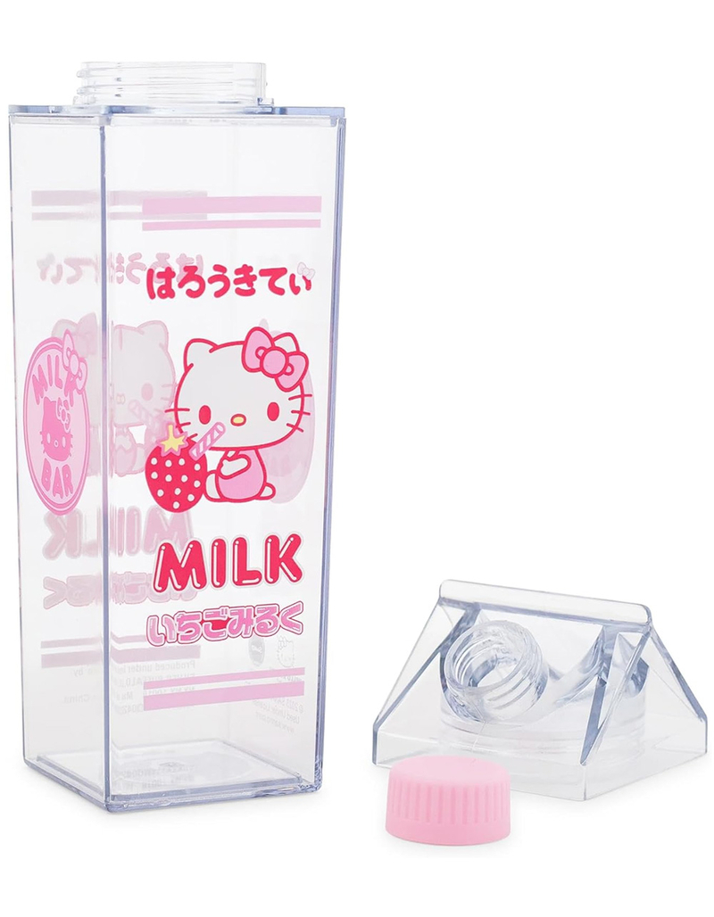 SANRIO 16 oz Hello Kitty Strawberry Plastic Milk Carton Bottle image number 3
