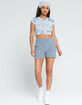SKY AND SPARROW Cloud Wash Womens Light Blue Baby Tee image number 3