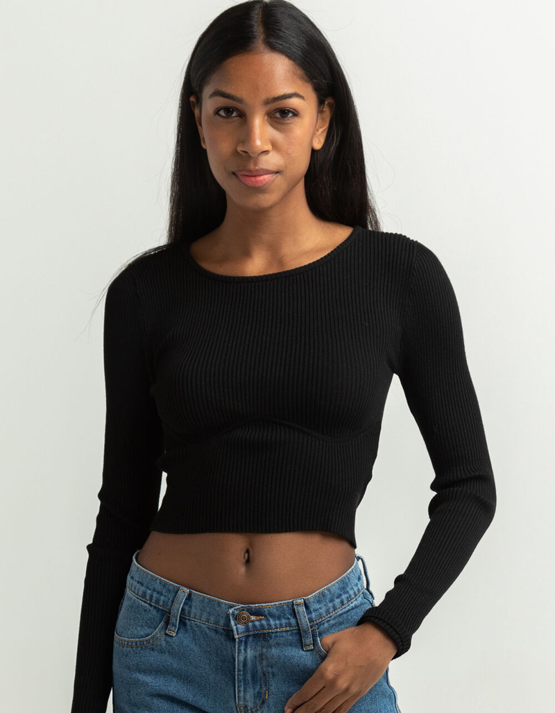 SAY WHAT Cross Back Womens Top image number 1