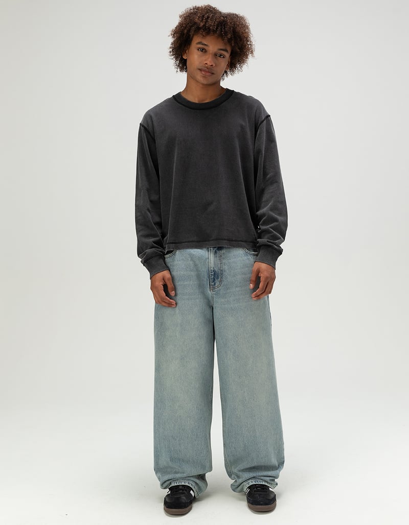 RSQ Mens Extra Baggy Embroidered Jeans image number 4