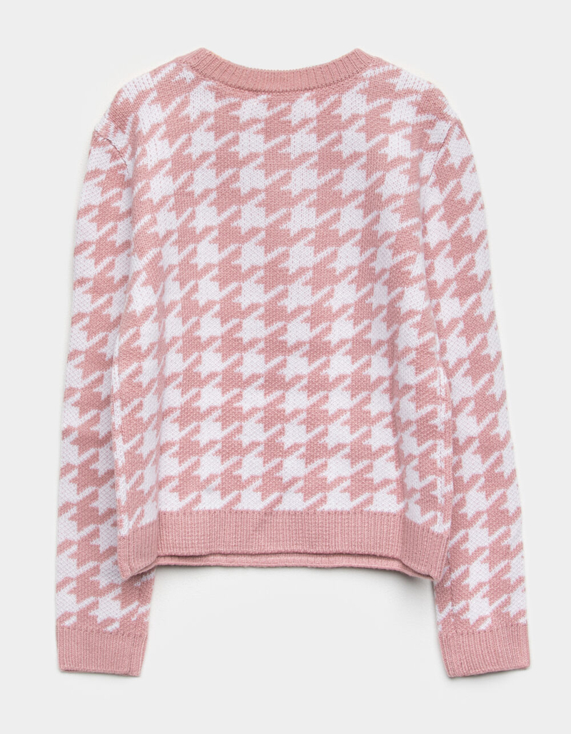FULL TILT Houndstooth Girls Crew Sweater image number 1